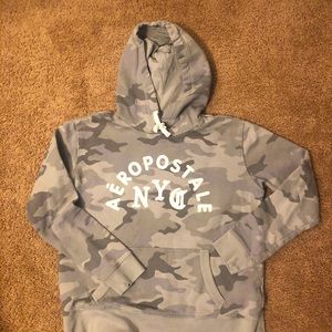 Aeropostale hooded sweatshirt size L. Gray cammo.
